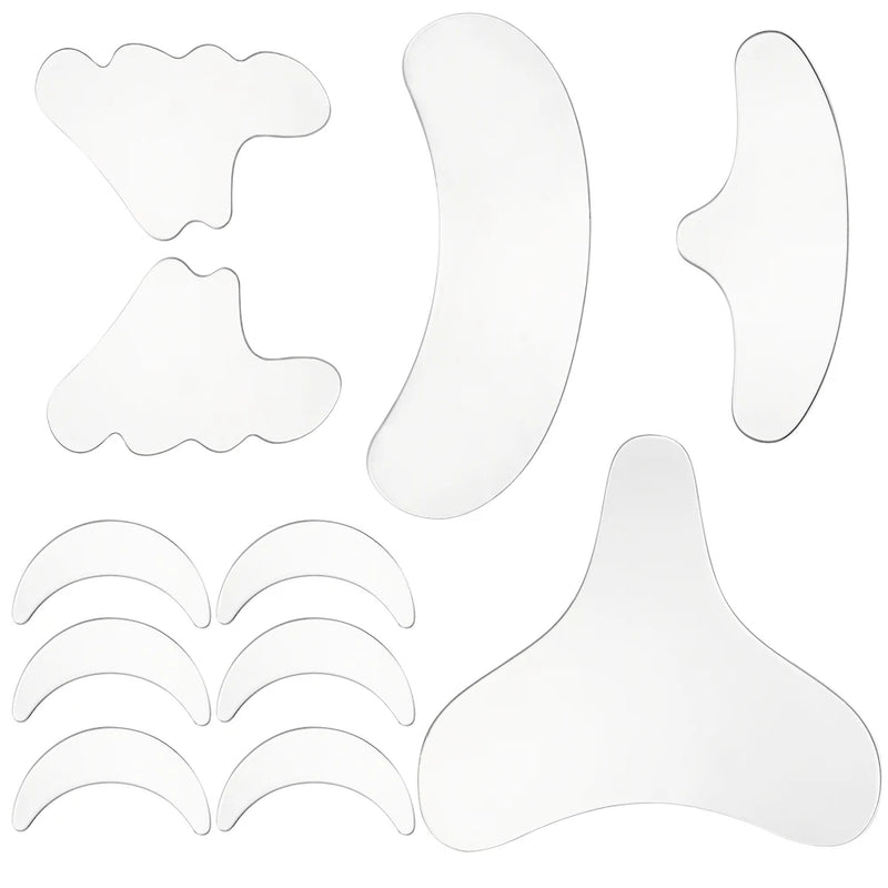 Adesivo de silicone reutilizável para remoção de rugas, rosto, testa, pescoço